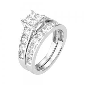 Novello Lab-grown Diamonds Quad Bridal Set 2 Ct. T.w. in 14K White Gold
