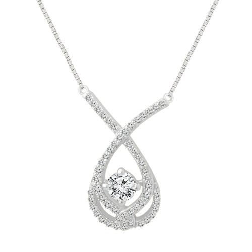 Ultimate Value® Lab-grown Diamonds Twisted Teardrop Pave Pendant - 0.50 Ct. T.w. in 10K White Gold