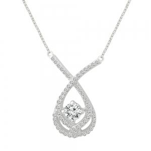 Ultimate Value® Lab-grown Diamonds Twisted Teardrop Pave Pendant - 0.50 Ct. T.w. in 10K White Gold