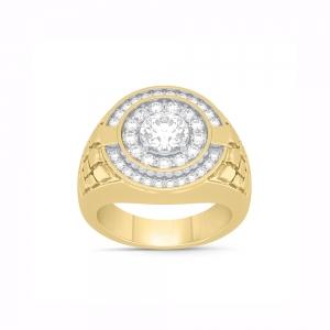 2 Ct. T.w. Lab-grown Diamond Cuban Men Fashion Ring - Novello In 14Kt Yellow Gold