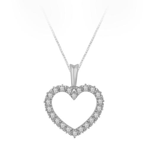 Novello Lab-grown Diamond Eternity Heart Pendant 0.50 Ct. T.w. in 10K White Gold