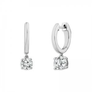 Bella by Ovani® Lab-grown Diamonds Round Solitaire Dangling Earrings 1.10 Ct. T.w. in 14K White Gold