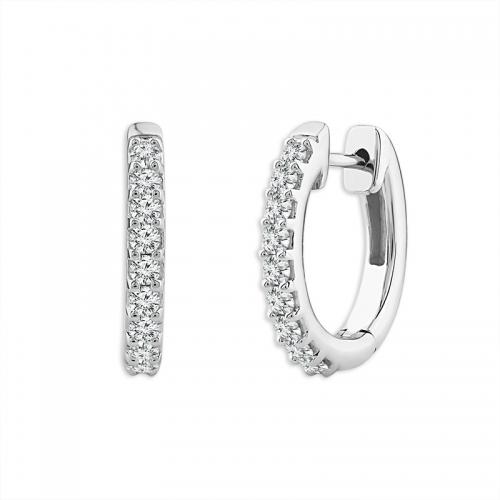Bella by Ovani® Lab-grown Diamonds Huggie Hoops 0.55 Ct. T.w. in 14K White Gold