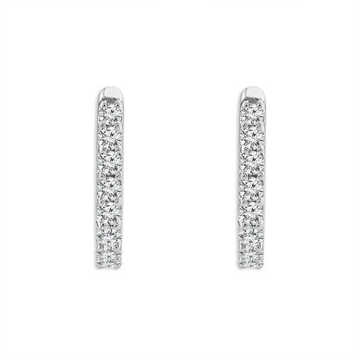 Bella by Ovani® Lab-grown Diamonds Huggie Hoops 0.30 Ct. T.w. in 14K White Gold