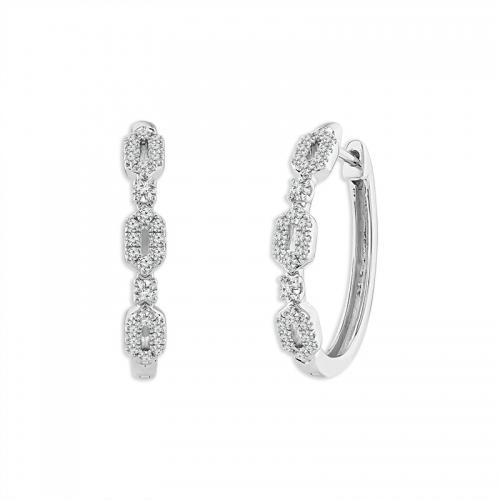 Novello Lab-grown Diamonds Huggie Hoops 0.33 Ct. T.w. in 14K White Gold