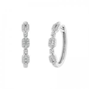 Novello Lab-grown Diamonds Huggie Hoops 0.33 Ct. T.w. in 14K White Gold