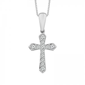 Novello Lab-grown Diamonds Cross Pendant 0.15 Ct. T.w. in 14K White Gold