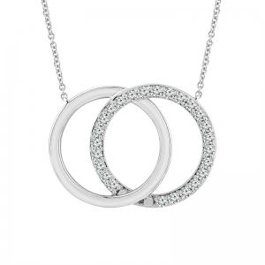 Novello Lab-grown Diamonds Circle of Life Necklace 0.35 Ct. T.w. in 14K White Gold
