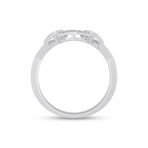 Novello Lab-grown Diamond Triple Heart RBC Pave-set Promise Ring 0.05 Ct. T.w. in 10K White Gold