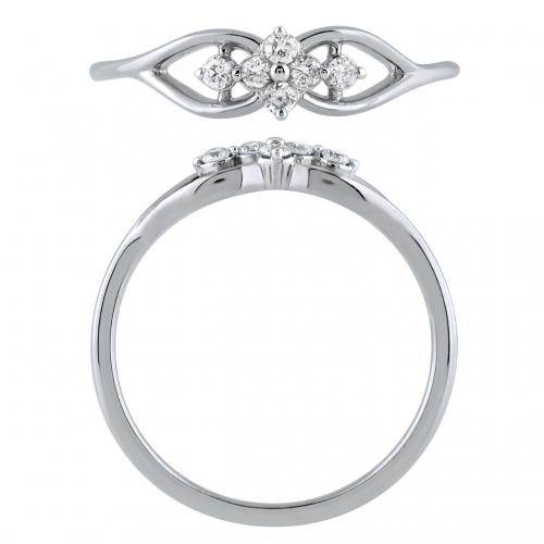 Novello Lab-grown Diamonds Flower Promise Ring 0.12 Ct. T.w. in 10K White Gold