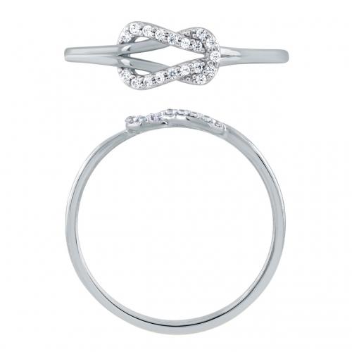 Novello Lab-grown Diamonds Sailor Knot Promise Ring - 0.08 Ct. T.w. in 10K White Gold