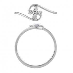 Novello Lab-grown Diamonds Flower Promise Ring 0.16 Ct. T.w. in 10K White Gold