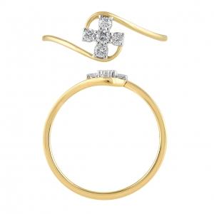 Novello Lab-grown Diamonds Flower Promise Ring 0.16 Ct. T.w. in 10K Yellow Gold
