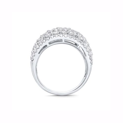 Novello Lab-grown Diamonds Graduated 8-row Ring 4 Ct. T.w. in 14K White Gold