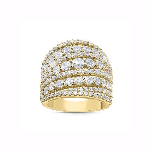 Novello Lab-grown Diamonds Graduated 8-row Ring 4 Ct. T.w. in 14K Yellow Gold