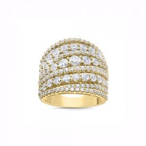 Novello Lab-grown Diamonds Graduated 8-row Ring 4 Ct. T.w. in 14K Yellow Gold