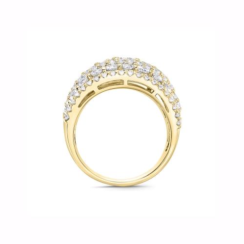 Novello Lab-grown Diamonds Graduated 8-row Ring 4 Ct. T.w. in 14K Yellow Gold