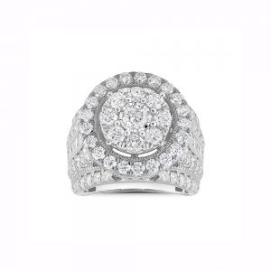 Novello Lab-grown Diamonds Composite Halo Ring 4 Ct. T.w. in 14K White Gold