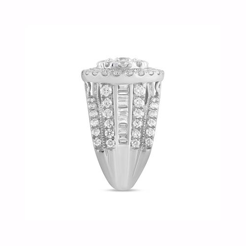 Novello Lab-grown Diamonds Composite Halo Ring 4 Ct. T.w. in 14K White Gold