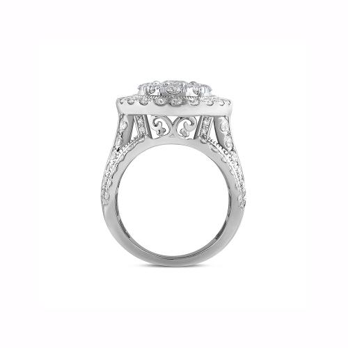 Novello Lab-grown Diamonds Composite Halo Ring 4 Ct. T.w. in 14K White Gold