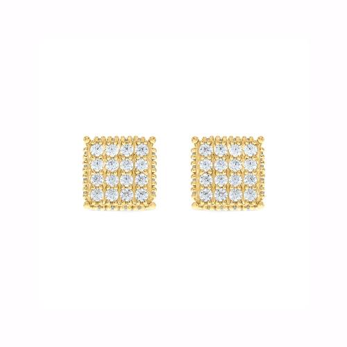 Novello Lab-grown Diamonds Square Pave Screw Studs 2 Ct. T.w. in 10K Yellow Gold