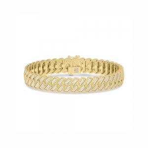 Novello Lab-grown Diamonds Cuban Men's Bracelet 4 Ct. T.w. in 10K Yellow Gold