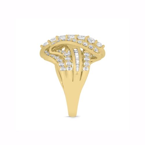 Novello Lab-grown Diamonds Baguette Diamond Ring 2 Ct. T.w. in 14K Yellow Gold