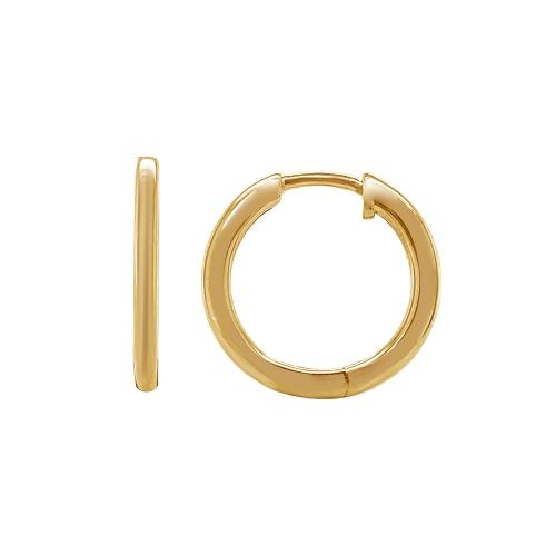 Glossed Slimline Huggie Hoops in 14K White Gold