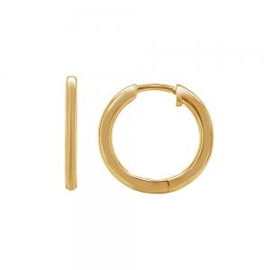 Glossed Slimline Huggie Hoops in 14K White Gold