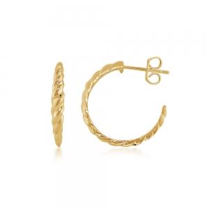 Graduated Twist Rope Huggie Hoops in 14K White Gold