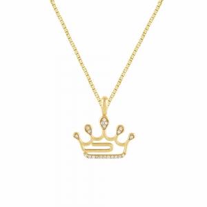 Bella by Ovani® Lab-grown Diamonds Crown Outline Pendant 0.08 Ct. T.w. in 10K Yellow Gold