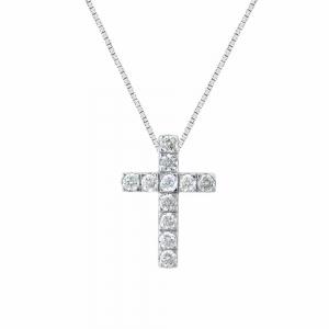 Novello Collection's Labgrown Diamond Cross Pendant in 14KT White Gold (0.50 CT. T.W.)