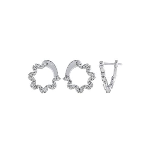 Bella by Ovani® Lab-grown Diamonds Marquise-inspired Floral Crossover Earrings 0.50 Ct. T.w. in 10K White Gold