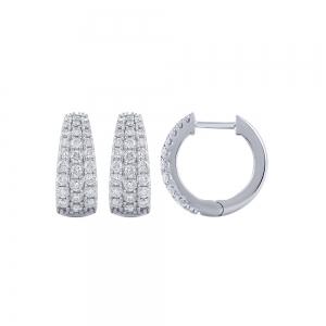 Novello Lab-grown Diamonds 3-row Hoops 1 Ct. T.w. in 10K White Gold