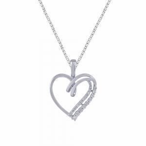 1/4 Ct. T.w. Diamond Heart Pendant - Novello In 10Kt White Gold