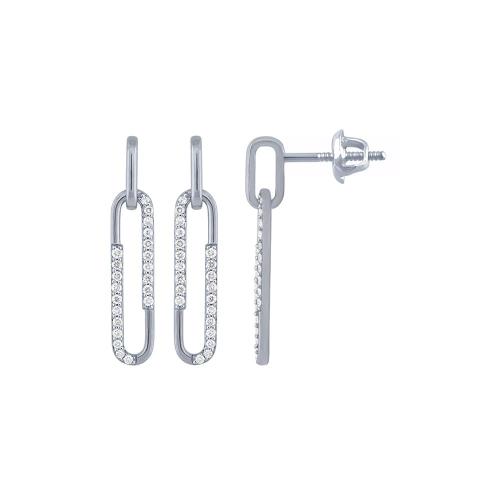 Bella by Ovani® Lab-grown Diamonds Paperclip Earrings 0.20 Ct. T.w. in 10K White Gold