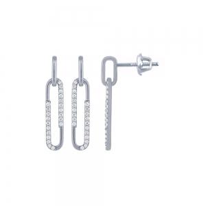 Bella by Ovani® Lab-grown Diamonds Paperclip Earrings 0.20 Ct. T.w. in 10K White Gold