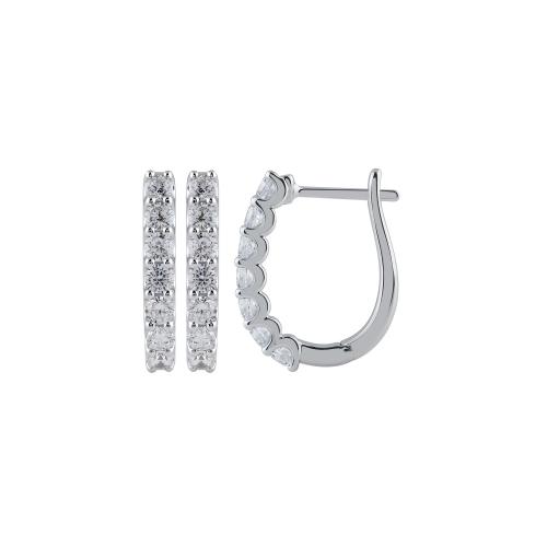 Bella by Ovani® Lab-grown Diamonds Round Halo Hoops 1 Ct. T.w. in 10K White Gold