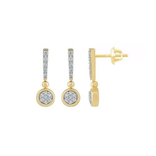Novello Lab-grown Diamonds Round Dangling Earrings 0.20 Ct. T.w. in 10K Yellow Gold