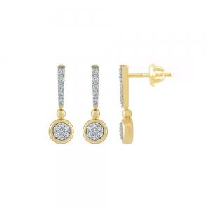 Novello Lab-grown Diamonds Round Dangling Earrings 0.20 Ct. T.w. in 10K Yellow Gold