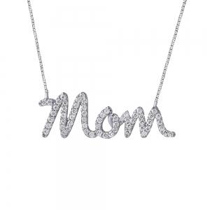 Novello Lab-grown Diamonds Mom Necklace 5.90 Ct. T.w. in 10K White Gold
