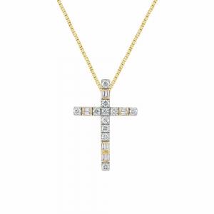Novello Lab-grown Diamonds Cross Pendant 0.48 Ct. T.w. in 10K Yellow Gold