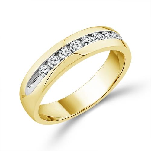 Diamond Round Brilliant Cut Channel Wedding Band 0.5 Ct. T.w. in 10K yellow Gold