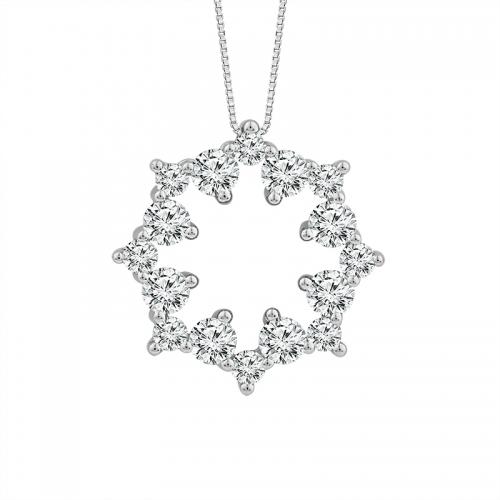 Novello Lab-grown Diamonds Flower Pendant 0.53 Ct. T.w. in 14K White Gold