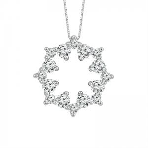 Novello Lab-grown Diamonds Flower Pendant 0.53 Ct. T.w. in 14K White Gold