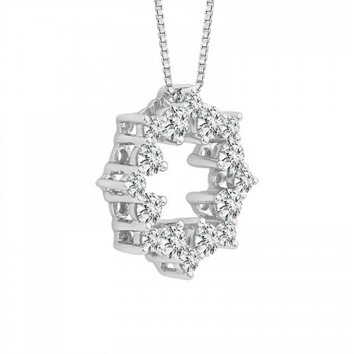 Novello Lab-grown Diamonds Flower Pendant 0.53 Ct. T.w. in 14K White Gold