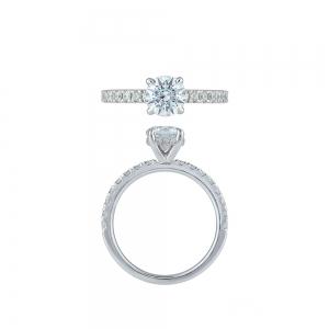 Diani® Solitaire Engagement Ring with Hidden Halo - 0.75 Ct. T.w. in 14K White Gold