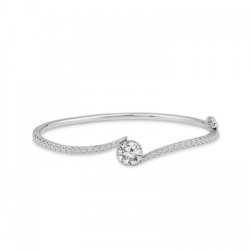 Novello Lab-grown Diamonds Infinity Bangle 1 Ct. T.w. in 14K White Gold