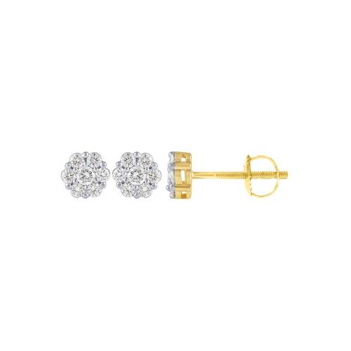 Novello Lab-grown Diamonds Flower Studs 0.33 Ct. T.w. in 10K Yellow Gold