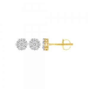 Novello Lab-grown Diamonds Flower Studs 0.33 Ct. T.w. in 10K Yellow Gold